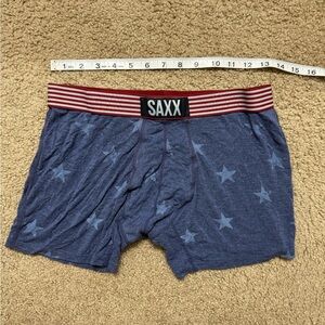 Saxx Men's Boxer Briefs in Blue with Star Design